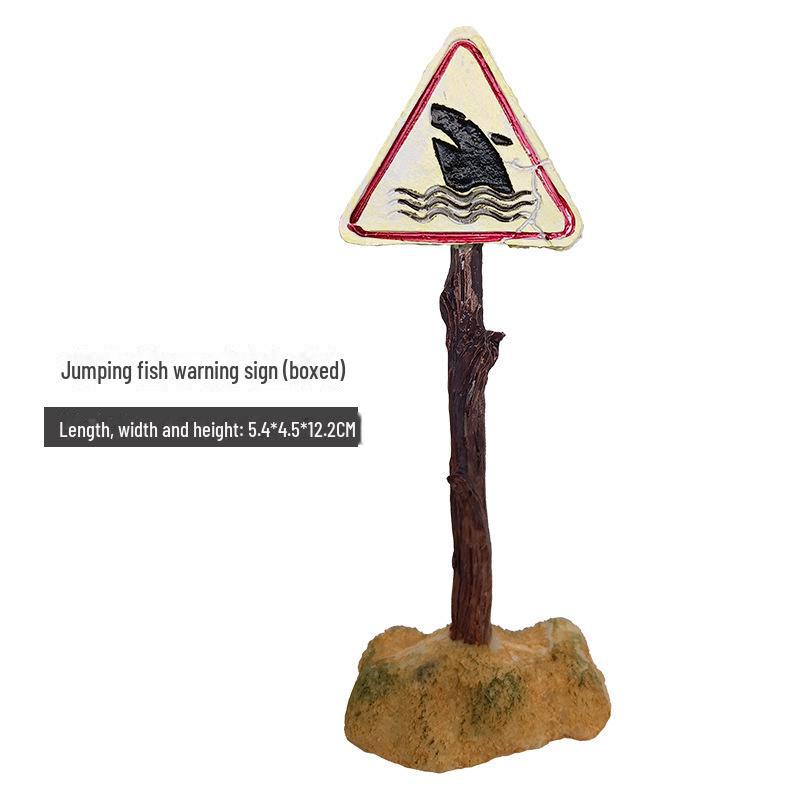 Креативное украшение для аквариума в виде черепа акулы из смолы: Предупреждающий знак «Аквариум» для ландшафтного дизайна.