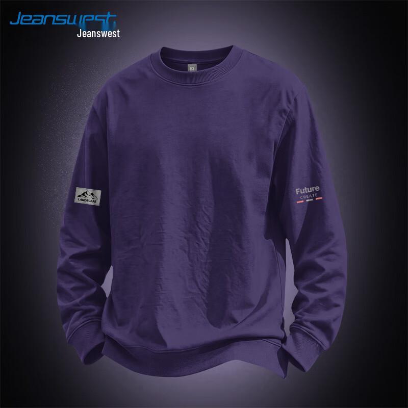 Jeanswest Men's American-Style Loose Fit Crewneck Sweatshirt
