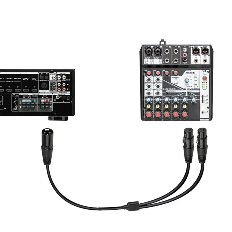 50CM Balanced Microphone Y Cable 3Pin Female to Double 3-Pin Male for Auditory Splitter and Mixers Connections