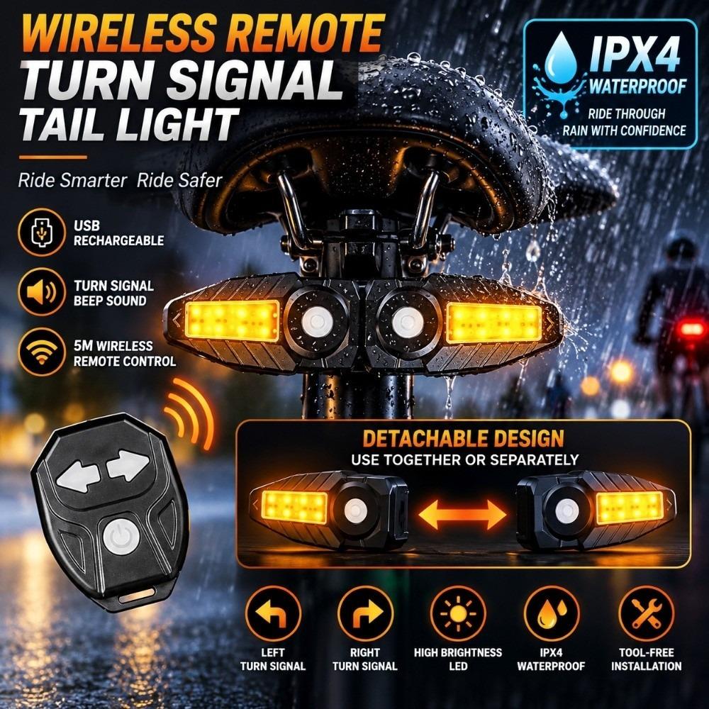 Remote Control Bike Turn Signal with Turn Signals LED MTB Rear Light Safety Warning