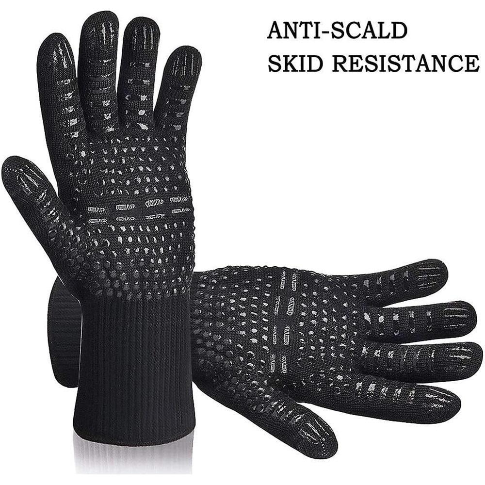 1 Pair Barbecue Gloves,up To 800c Universal Non-slip Heat Resistant Oven Gloves