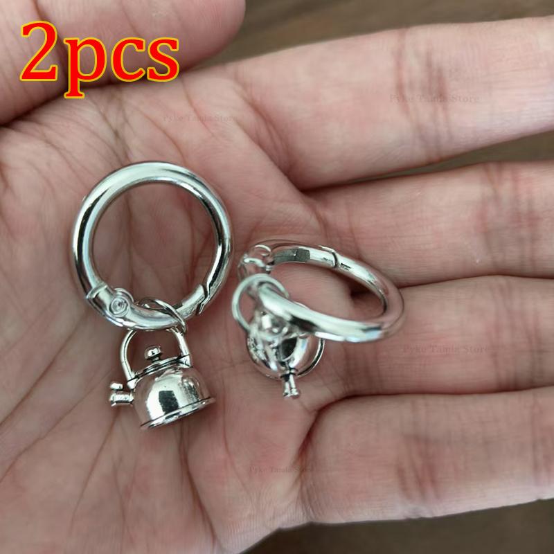 2pcs Alloy Pentagram Shoe Accessories Creative Bell Fork Pendant Diy Hanging Party Jewelry Snap Hook Shoes Buckles Decoration