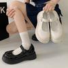 Белые французские туфли Мэри Джейн на платформе из кожи женские, новые летние туфли 2025 года с круглым носком, универсальные, увеличивающие рост, ретро-туфли