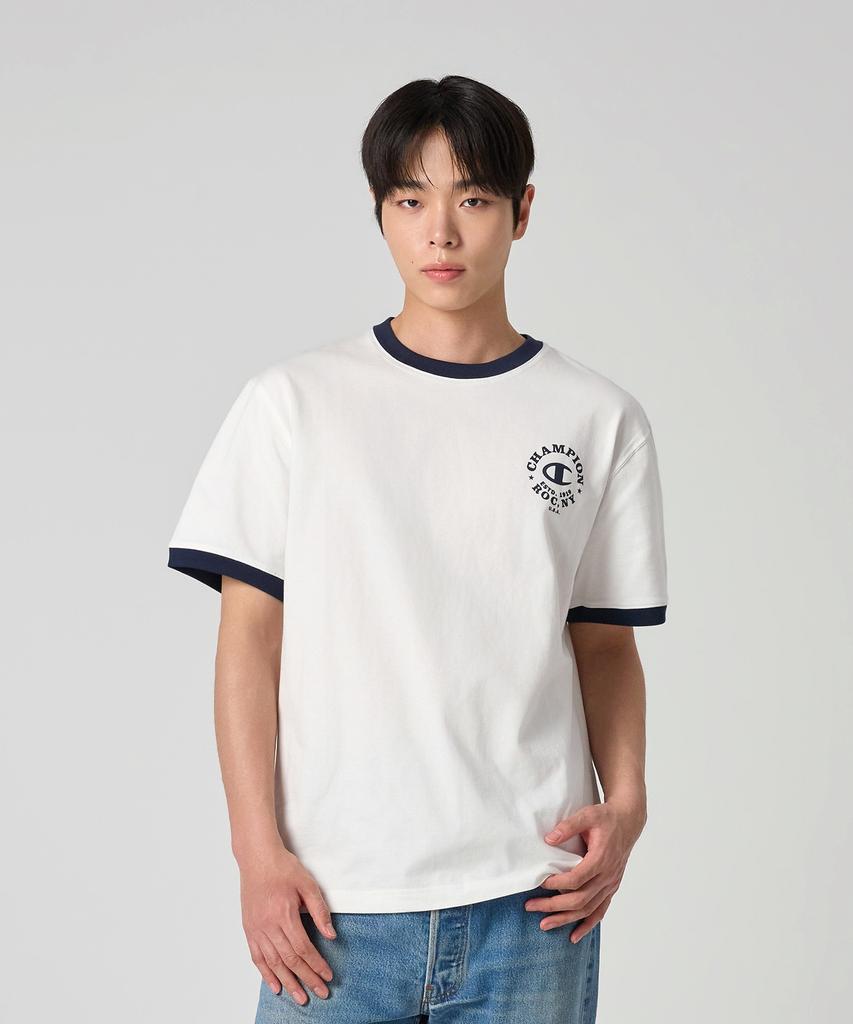 CHAMPION Graphic Print Ringer T-Shirt White