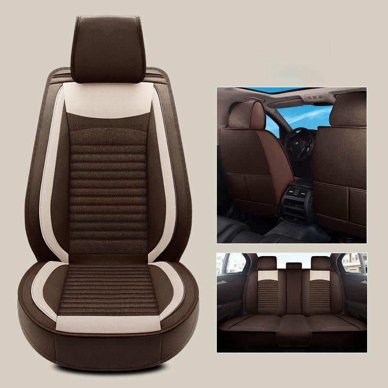 Пятиместная полностью окруженная подушка для автомобильного сиденья, четыре сезона, универсальный чехол для сиденья из льняной ткани, специальный чехол для сиденья, чехол для сиденья