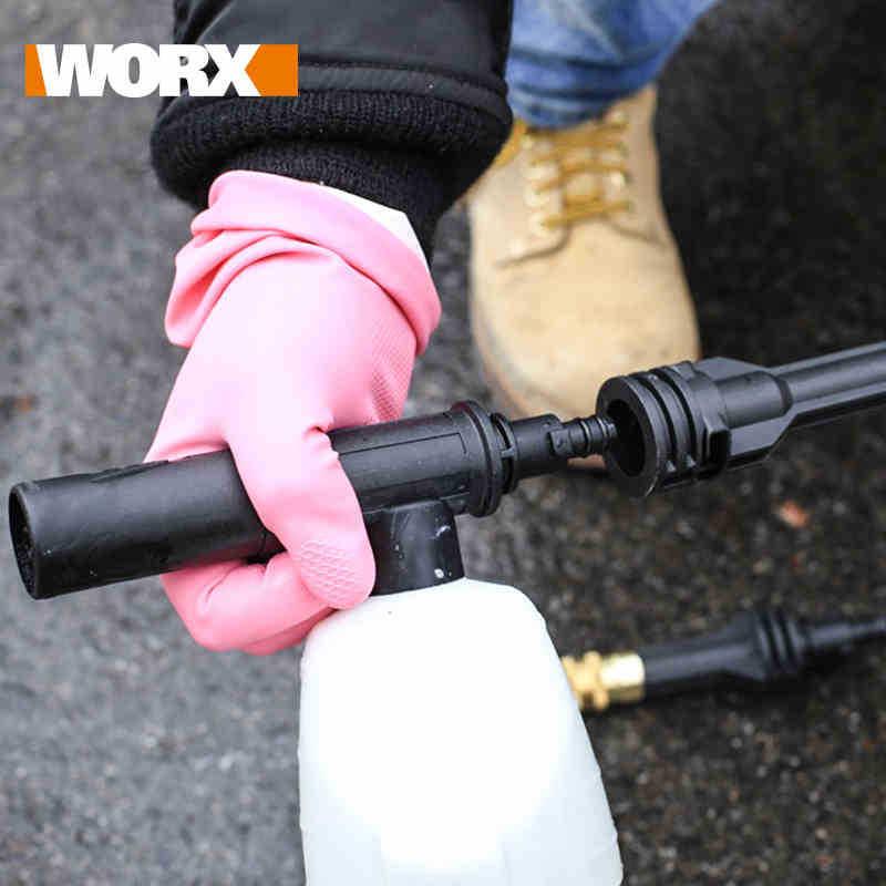 Комплект автомойки Worx WG629/620/630: Насадка, Бутылка для мыла, Длинная и короткая трубки, Угловой адаптер
