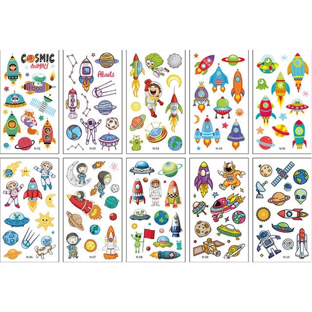 Новые 10 листов/партия детские милые мультяшные единороги временные татуировки наклейки для детского душа детский макияж для тела наклейки татуировки русалка па