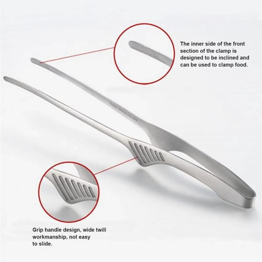 304 Stainless Steel Food Tongs Long Handle Non-Slip Barbecue Tongs Steak Tongs Kitchen Cooking Tools Kitchen Accessories