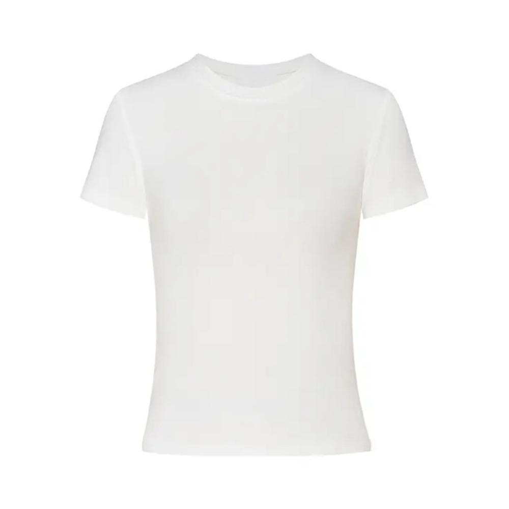 Y2k Slim T Shirt Women Basic Pullover Tops Fashion Simple Crop Tops  Summer