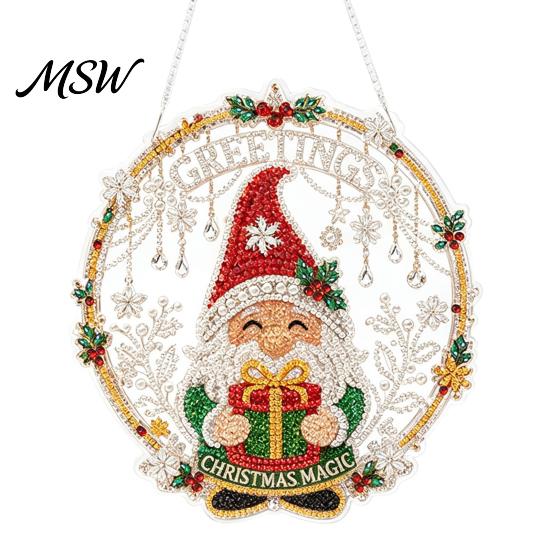 Rhinestone Painting Suncatcher Kit Christmas Kit, DIY Faux Pearl Art Ornament Craft Crafts for Adults Beginner, Acrylic Xmas Handmade Ornaments