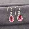 Pink Tourmaline Gemstone Earrings, Handmade 925 Solid Sterling Silver Jewelry, Meditation Earrings Jewelry For Women