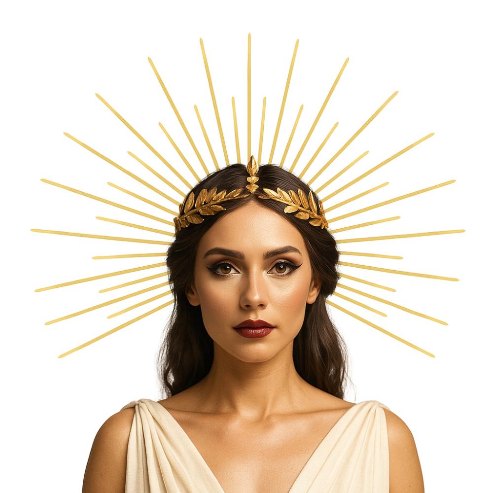 Sun God Halloween Headband Moon Tiara Headdress Elegant Glory Headband  Hair Accessories