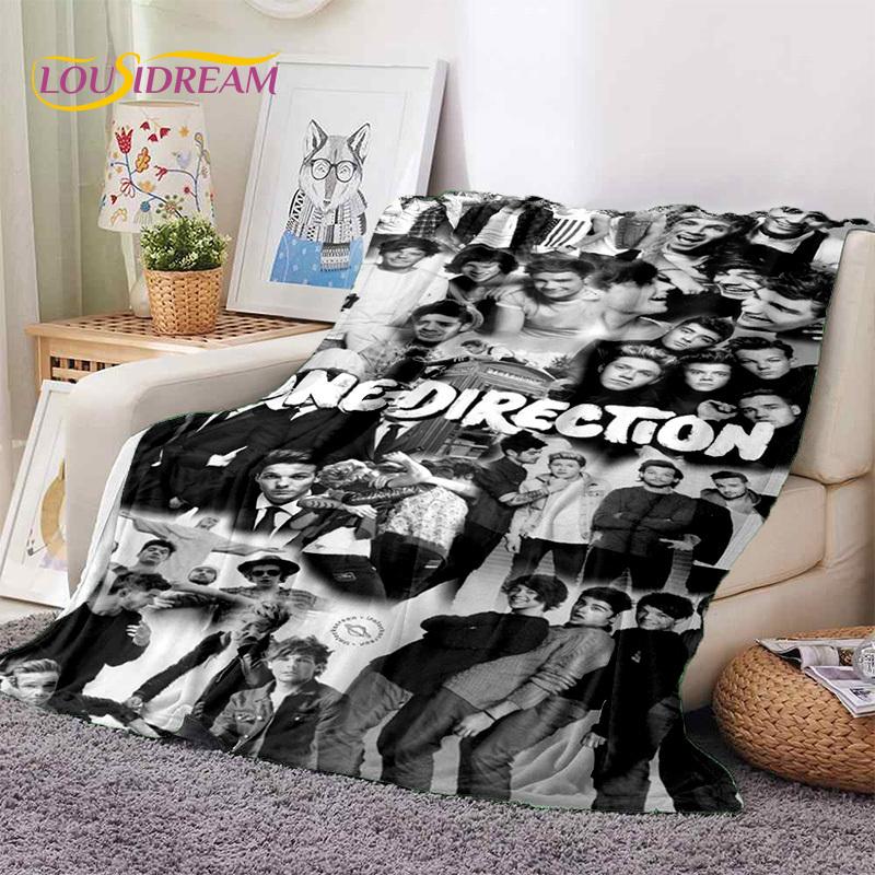 2025 Rock-One Direction Combinatio 1D Star Soft Blanket, Soft Throw Blanket для дома, спальни, кровати, дивана, пикника, дорожного чехла, подарка