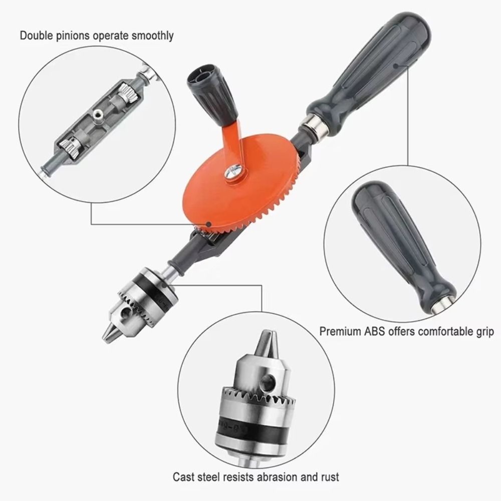 0.6-6 MM Manual Drilling Tool Multi-function Carpenters Bit Brace New Hand Crank Drill