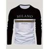 Summer Men's Print Casual Trend Long-sleeved T-shirt Breathable, Quick-drying Comfortable Sports Italian Men's Long Sleeves