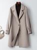 Элегантное кашемировое пальто средней длины двустороннее для зрелых женщин - Стильная шерстяная одежда для осени/зимы