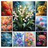 Алмазная картина, новая коллекция 2024, свежий цветок, сделай сам, полная квадратная круглая дрель, стразы, цветная вышивка, цветочная мозаика, пион, роза, наборы для вышивки крестом