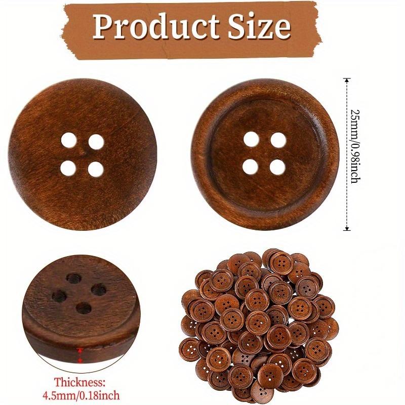 10 шт. круглых полированных швейных пуговиц с 4 отверстиями, классические деревянные пуговицы, круглые деревянные швейные пуговицы для рукоделия, шитья, поделки, одежда, рубашки, вязаные изделия