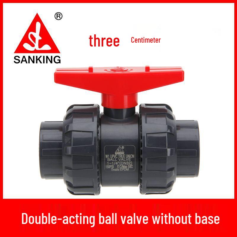 Taiwan PVC Double Union Ball Valve - Acid & Alkali Resistant with Handle