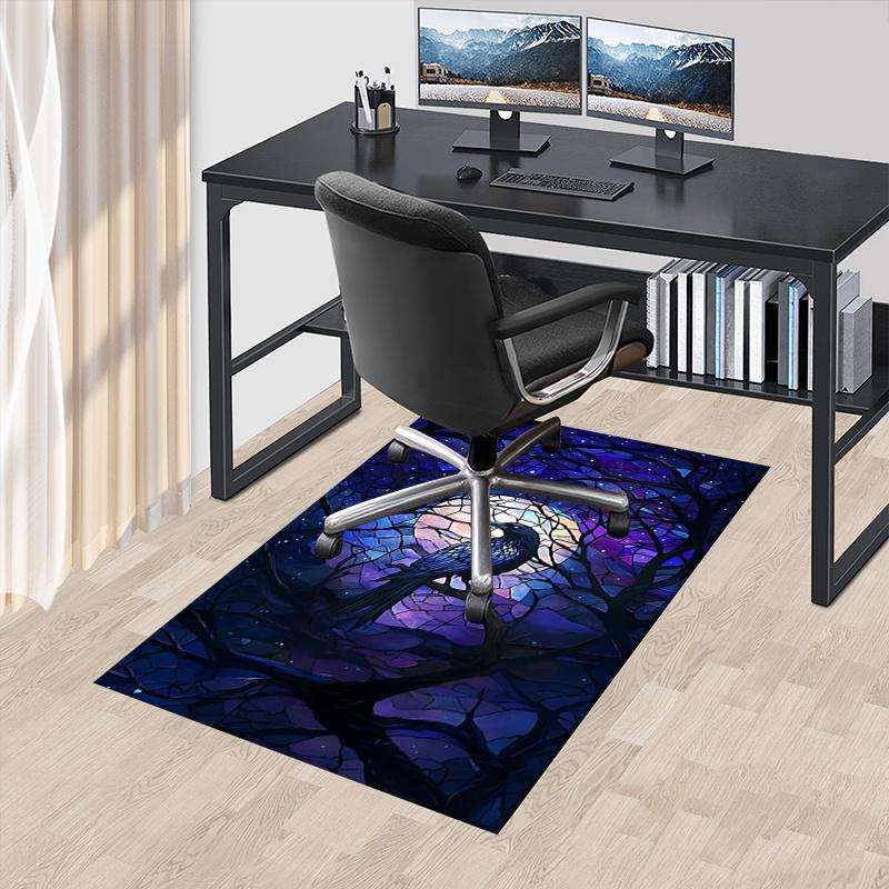 Night raven theme Office Carpet Chair Mat: Office Rug for Desk, Large Floor Mat for Home Decor, Sofa Carpet Gift, Suitable for Bedroom, Livi