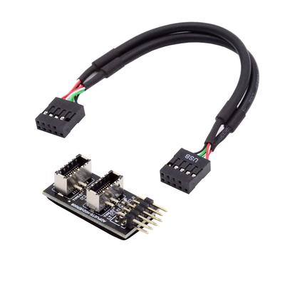 Cablecc Двойной USB Разъем на передней панели к USB Разъему на материнской плате Кабель-адаптер-удлинитель 3.1 Key-A Type-E 2.0 9-контактный 10-контактный