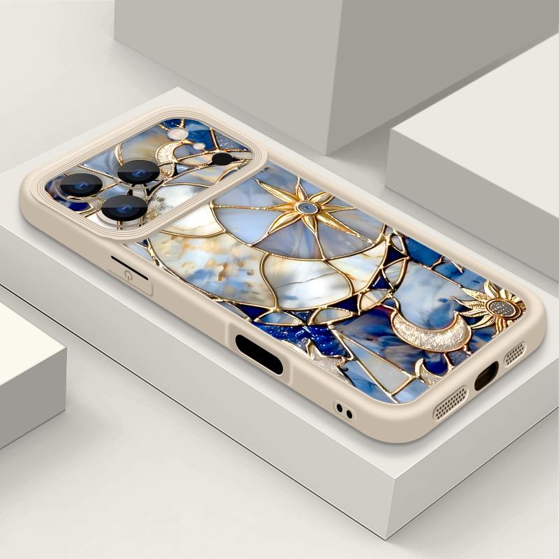 Мягкий чехол из ТПУ для iPhone 17 Pro 15 16 Pro Max 14 13 Pro Max 16e 17e Ретро Узор Луна Звезда Конфетный Цвет Силиконовый Чехол