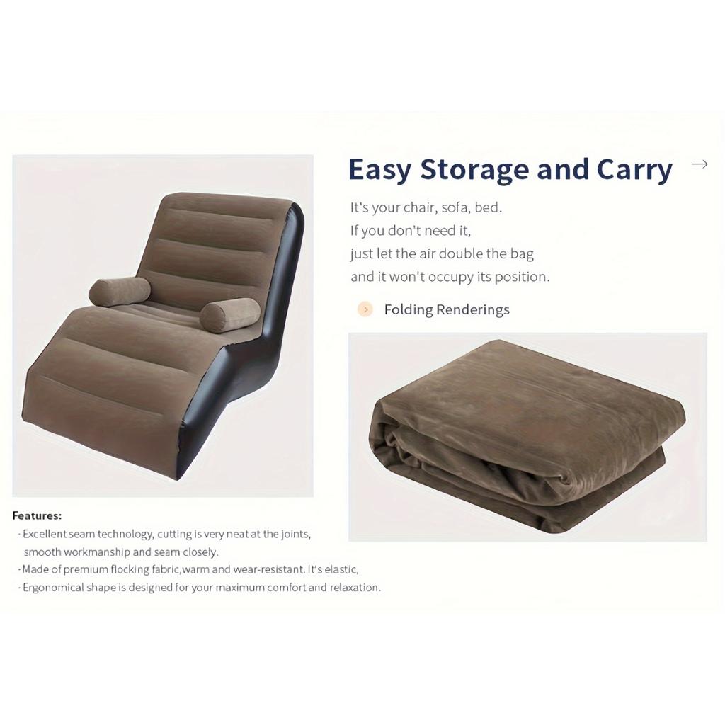 1 шт. S-образный надувной диван для ленивого песка в поисках искусственного человека, инженерная кровать для отдыха, портативный шезлонг