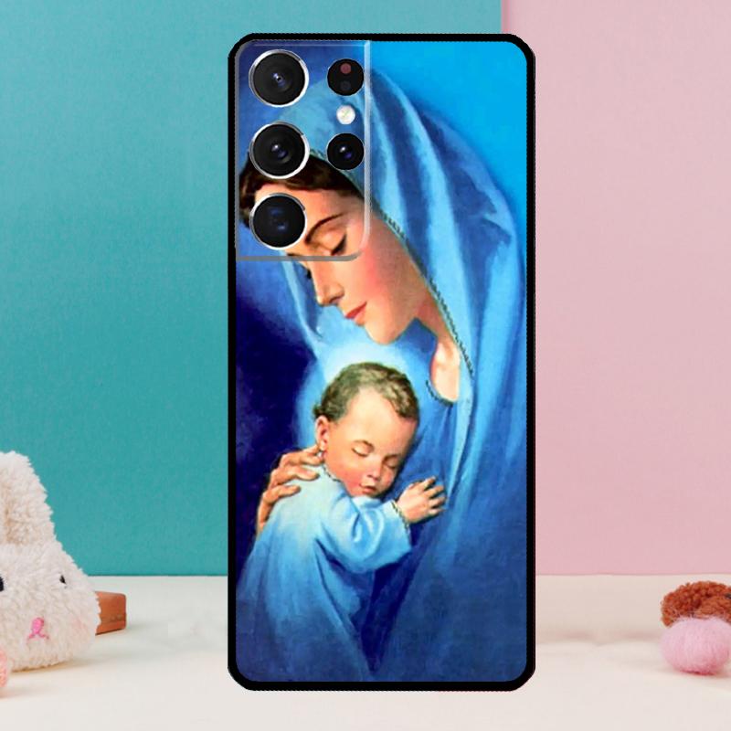 Religious Mary and Jesus Case For Samsung Galaxy S25 S24 S23 S22 S21 Ultra S9 S10 S20 Plus S24 FE Funda Cover Shell