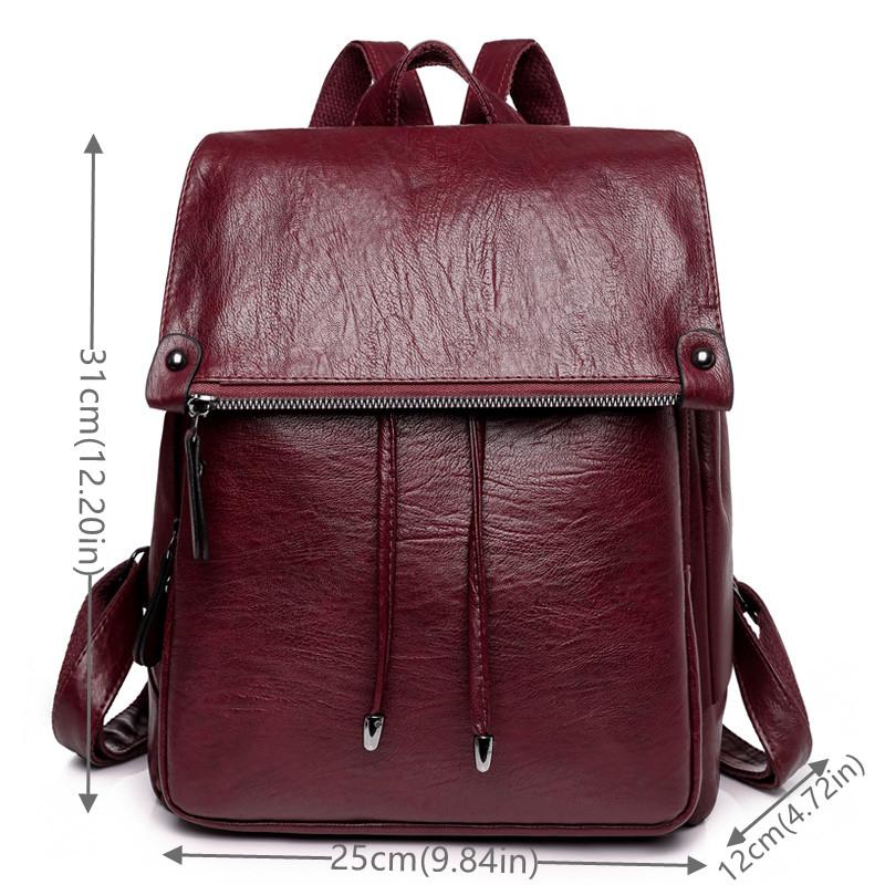 Women Fashion Backpacks Shoulder School Bags for Teenage Girls Preppy Style Bookbag PU Leather Rucksack Female Knapsack