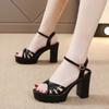 Women's Sandals Patent Leather Platform Sandal 2024 Summer Super High Heels Ladies Sandal Fashion Wedding Party Shoes for Women