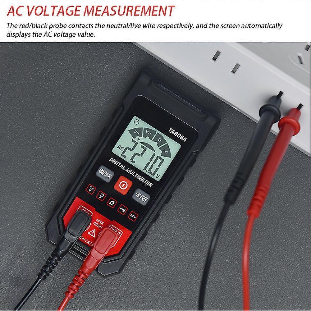 Portable Digital Multimeter with High-Resolution LCD Screen - Automatic Measurement, Lightweight