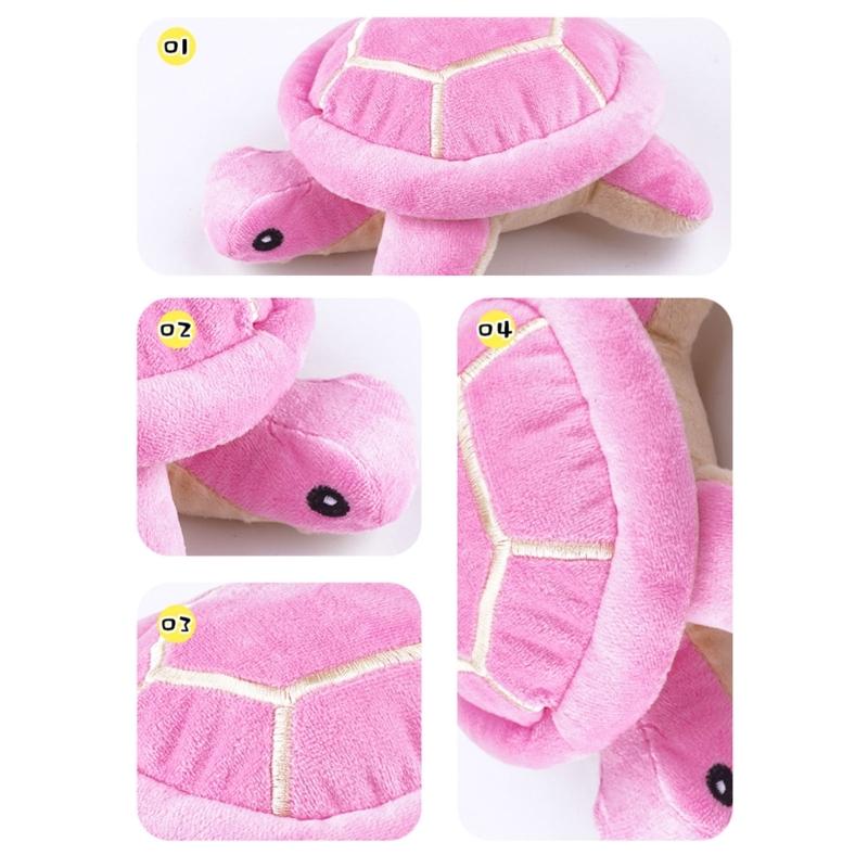 Squeaking Plush Turtles Toy for Dog Chew Stuffed Animal Engagement Teething Toy for Various Breeds Indoor Entertainment