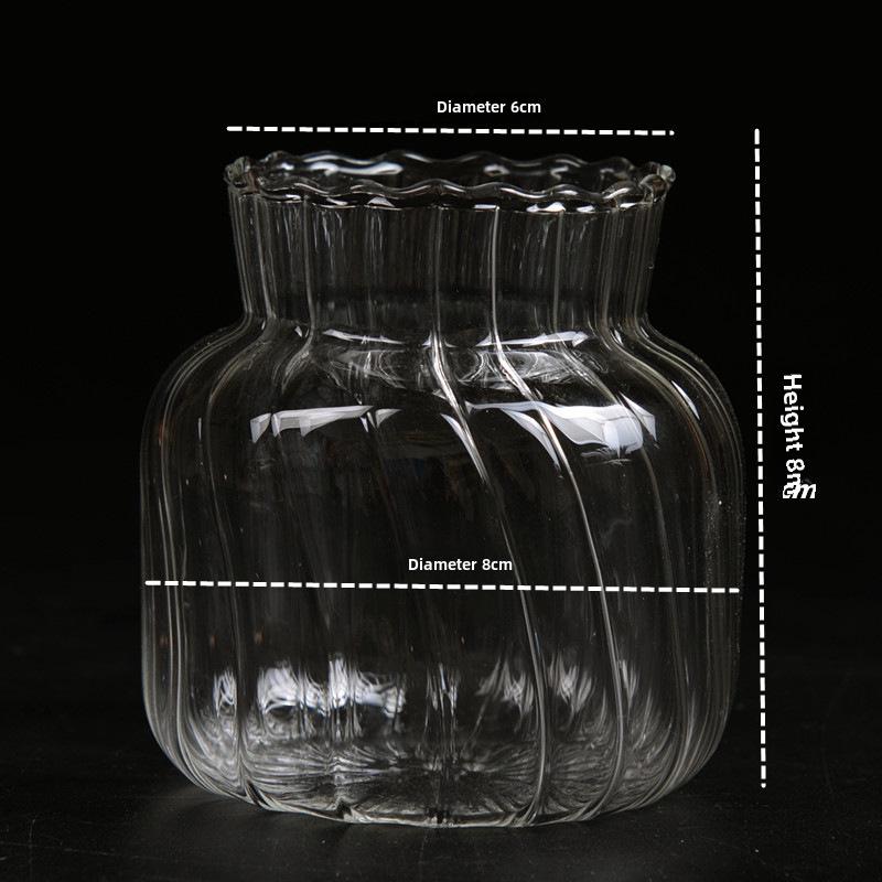 Полосатая стеклянная ваза для сухих цветов - Стильное украшение стола и домашний декор