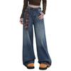 Women's Distressed High-Waist Loose Straight Jeans