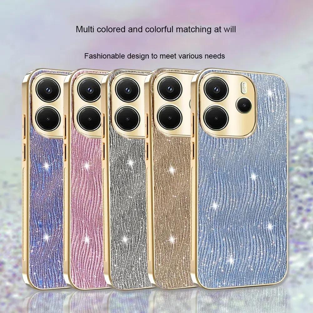 Роскошный гальванический чехол из ТПУ для телефона Xiaomi Redmi Note 14 Pro 4G 5G Note14 4G 5G Poco X7 Чехол Ударопрочный Coque Funda Shell