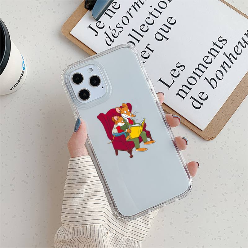 Чехол для телефона Geronimo Stiton Cartoon для iPhone 11 12 Mini 13 14 Pro XS Max X 8 7 6s Plus 5 SE XR Прозрачный чехол