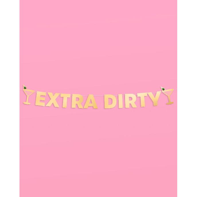 xo, Fetti Extra Dirty Martini Gold Foil Banner - 5 Ft. | Bachelorette Decoration, Birthday Party Sign, Casino Decor, Girl Cocktail Backdrop, Vegas