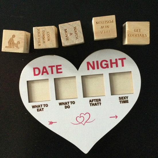 Date Night Dice Wooden Romantic Couples Game with 6 Intimate Scenes Unique Gift for Valentine's Day Anniversary And Couples Therapy