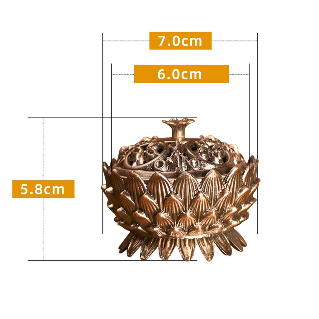 Винтажная металлическая подставка для благовоний в виде цветка лотоса, буддизм, Будда, комната, домашний декор, мини-цензор для сандалового дерева, держатель для благовоний, бронзовое изделие