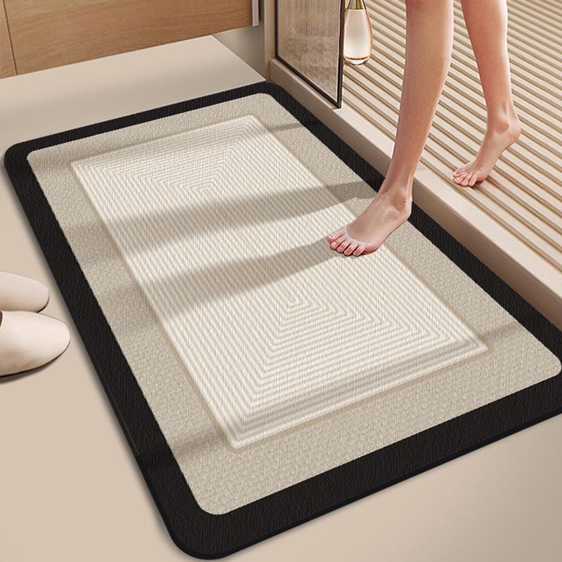 Diatom Mud Floor Mats Bathroom Water Absorption and Anti Slip Quick Drying Foot Mats for House Dirt Resistant Door Mats Easy To Handle