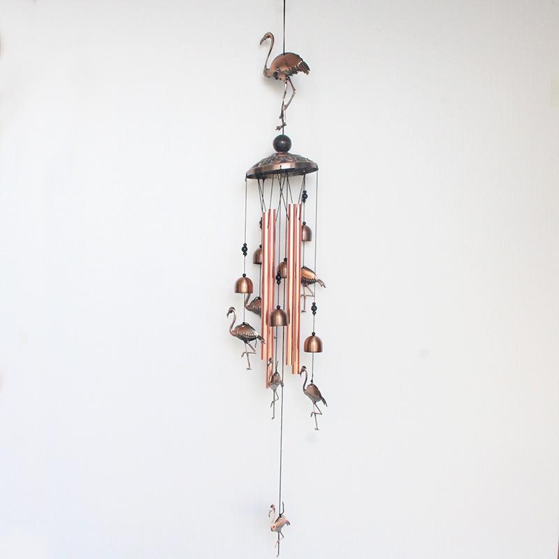 Metal vintage hanging wind chimes garden courtyard decorative bells bird pendants rust-proof iron wind chime hanging ornaments