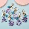 Pendant Tassels Key Chain Transparent Acrylic 26 Alphabets Key Holder Charm Decoration