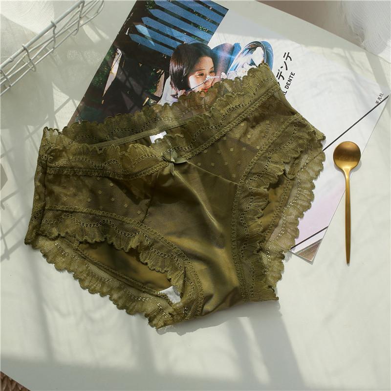 Бесшовные трусы средней талии сексуальное кружевное нижнее белье для женщин прозрачная сетка чистый хлопок антибактериальные трусики с треугольным вырезом