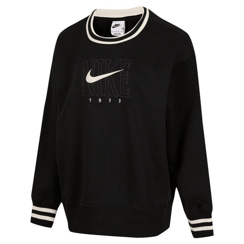 Nike 1972 College Style Fashion Striped Pullover Long Sleeve Sweatshirt Women Sweatshirt Black HJ0950010