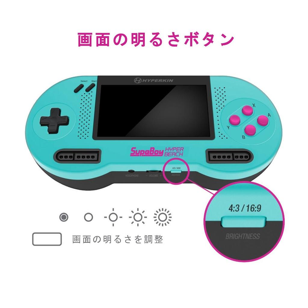 HYPERKIN Spa Boy Hyper Beach Portable Compatible with Super Nintendo/SNES (NTSC/PAL)