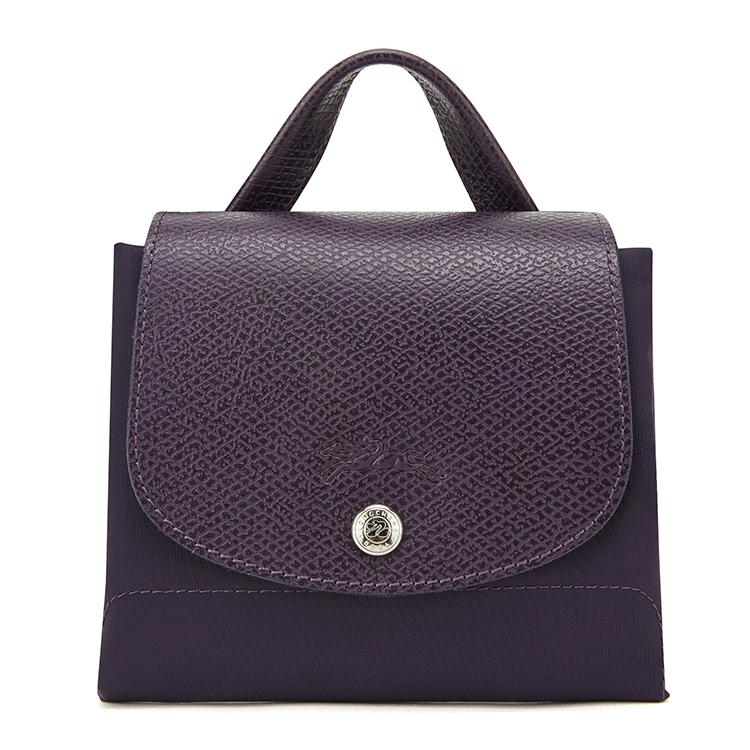 Longchamp Le Pliage Green Logo Snap Zipper Adjustable Shoulder Strap Recycled Polyamide Canvas Backpack Women backpack Purple 1699919645