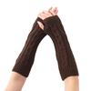 Теплые длинные перчатки без пальцев, утеплители для рук, утолщенные трикотажные эластичные женские 1 пара эластичных варежек для зимы для женщин
