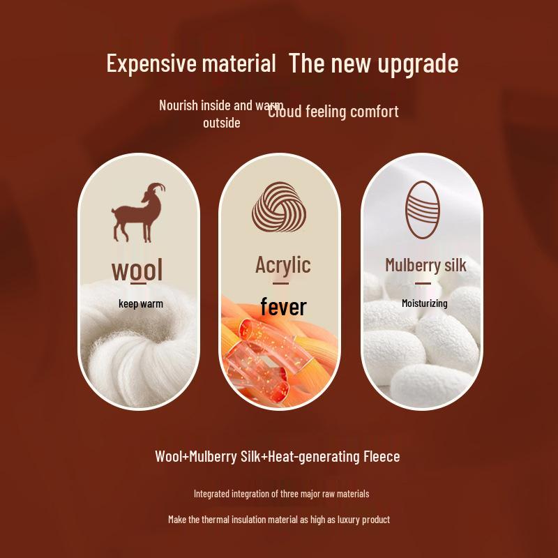 Женский теплый базовый слой из шелка тутового дерева и шерсти с флисовой подкладкой, со средней высотой горловины, коллекция осень/зима 2025