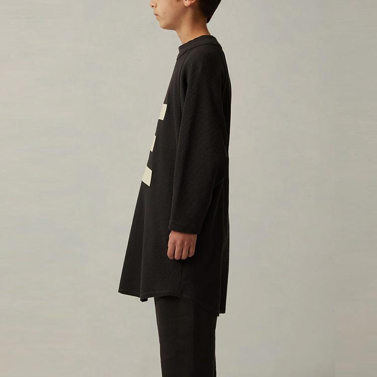 Fear of God Essentials Детская футболка с длинным рукавом и принтом большого логотипа SS22, топ для детей FOG-SS22-996
