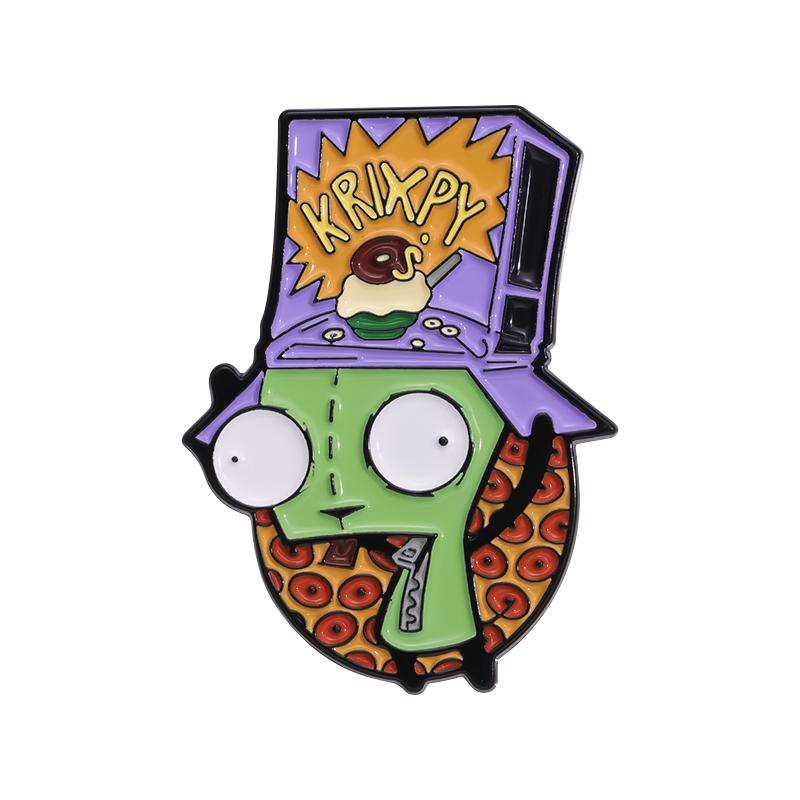 Invader ZIM Enamel Pins Custom Cartoon Dib Pig Brooches Lapel Badges Anime TV Series Jewelry Gift for Fans Friends